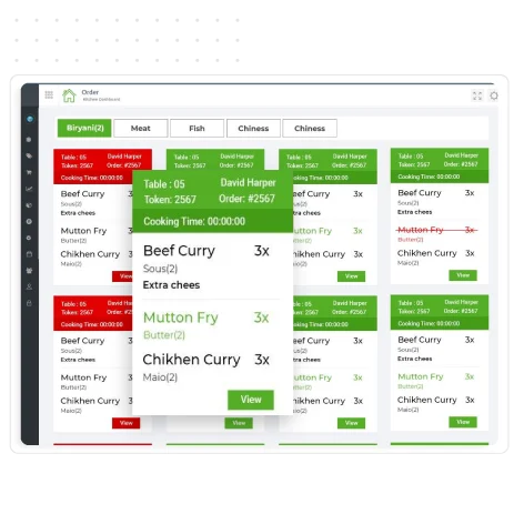 التحكم في الطلب الجاري باستخدام نظام KDS